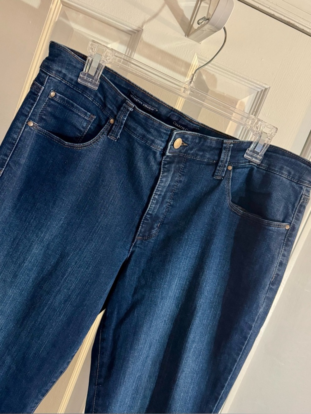 Macy’s Charter Club Lexington Straight Dark Wash Straight Leg Jeans Size 14 - Picture 3 of 10